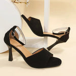 Suede Strappy Roman Pumps
