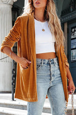 Don't Think Twice Samt-Cardigan-Mantel