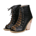 Front Lace-up Shaped Hell Sandals