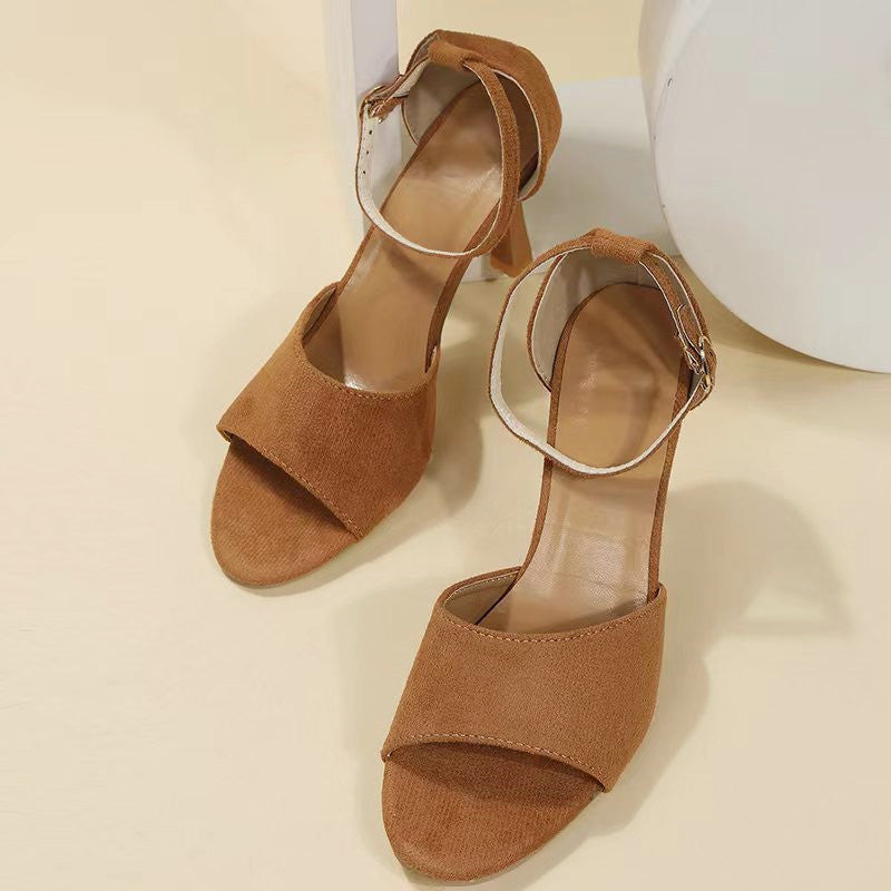 Suede Strappy Roman Pumps