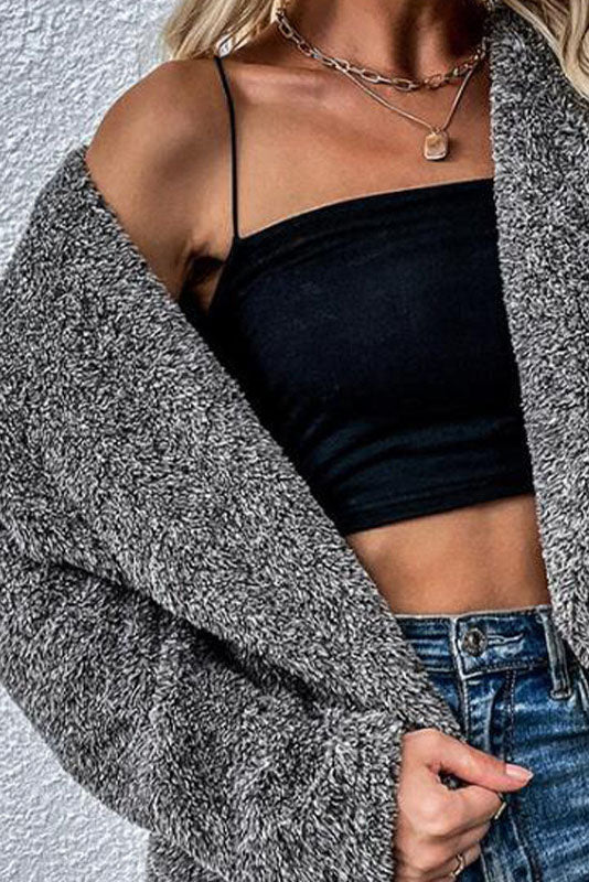 Feeling In Control Anthrazitfarbene Sherpa-Jacke