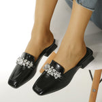 Square toe Low heel Mule Shoes