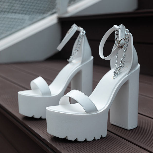 Ich liebe dich mehr Plateau-Absätze mit Kette