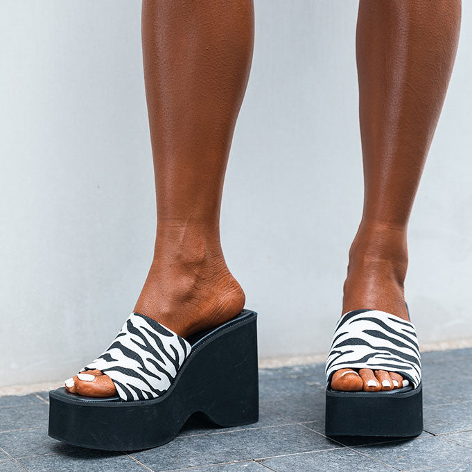 Chunky Leopard Slip-on Sandals