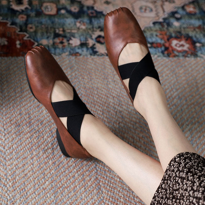 Low Cross Lace Up Square Toe Mary Janes Shoes