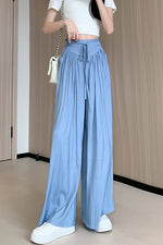High-Waist Pleated Fluid Wide Leg Pants