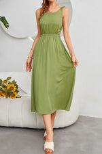 Elegant green Halter Backless Dress