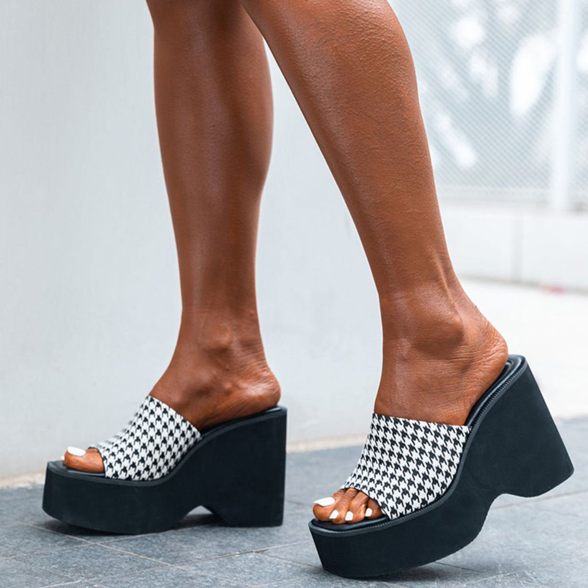 Chunky Leopard Slip-on Sandals