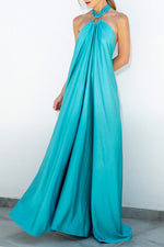 Satin Halter Neck Sling Swing Dress