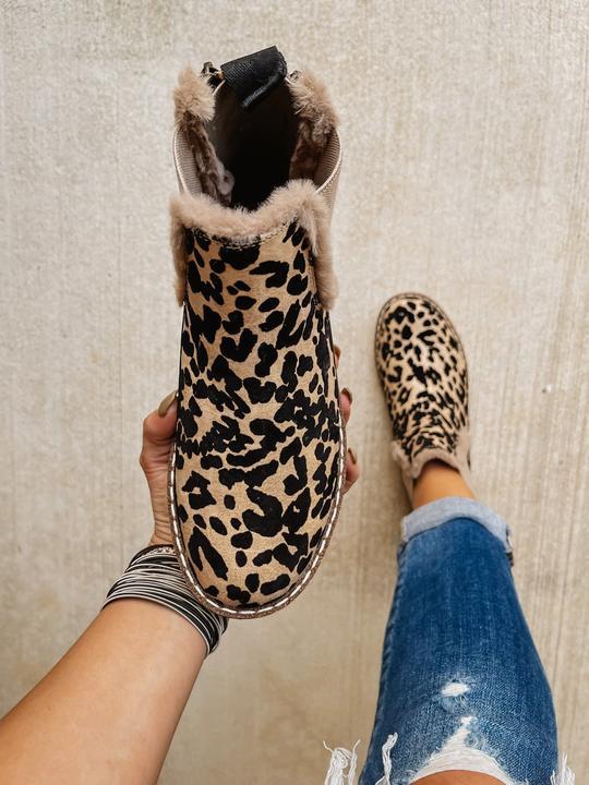 Bottines à enfiler avec fermeture éclair au dos et semelle en peluche