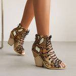 Front Lace-up Shaped Hell Sandals