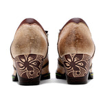 Vintage Embossed Thick Heeled Boots