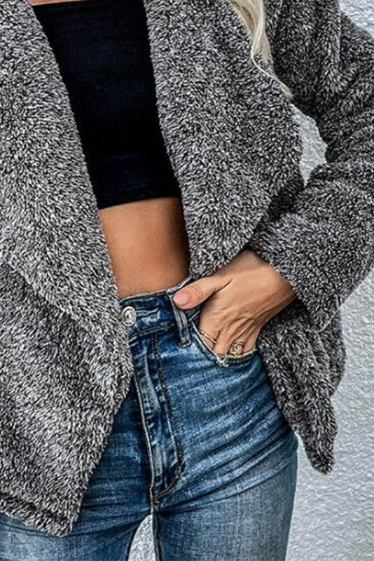 Feeling In Control Anthrazitfarbene Sherpa-Jacke