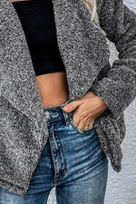 Feeling In Control Anthrazitfarbene Sherpa-Jacke