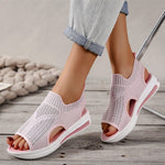 Mesh-Strick-Sandalen mit atmungsaktivem Gummiband
