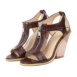 Retro Zipper T-strap Fishtrap Sandals