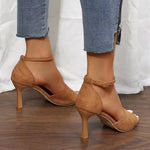 Suede Strappy Roman Pumps