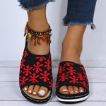 Pantoufles tricotées florales vintage