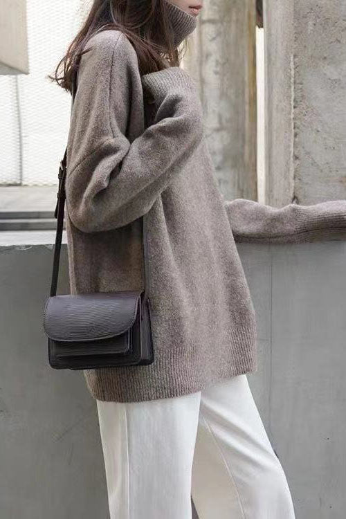Turtleneck Pullover Loose base Knitted Sweater