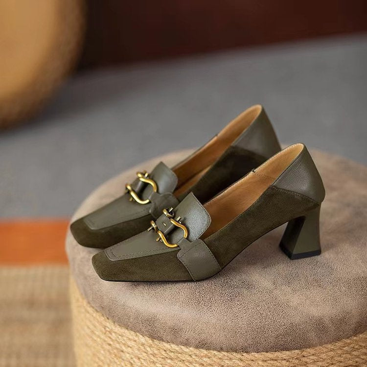 Retro Chunky Heel Mary Jane Pumps