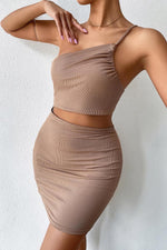 Einschultriges Minikleid mit Kordelzug