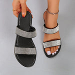 Pantoufles plates chics à paillettes brillantes