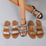 Pantoufles plates chics à paillettes brillantes