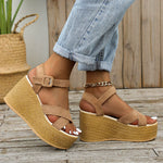 Rubber Sole Buckle Non-slip Peep Toe Sandals