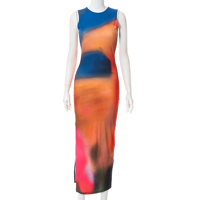 Robe imprimée sans manches Never Too Late