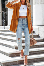 Don't Think Twice Samt-Cardigan-Mantel