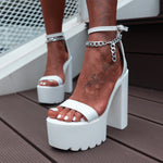 Ich liebe dich mehr Plateau-Absätze mit Kette