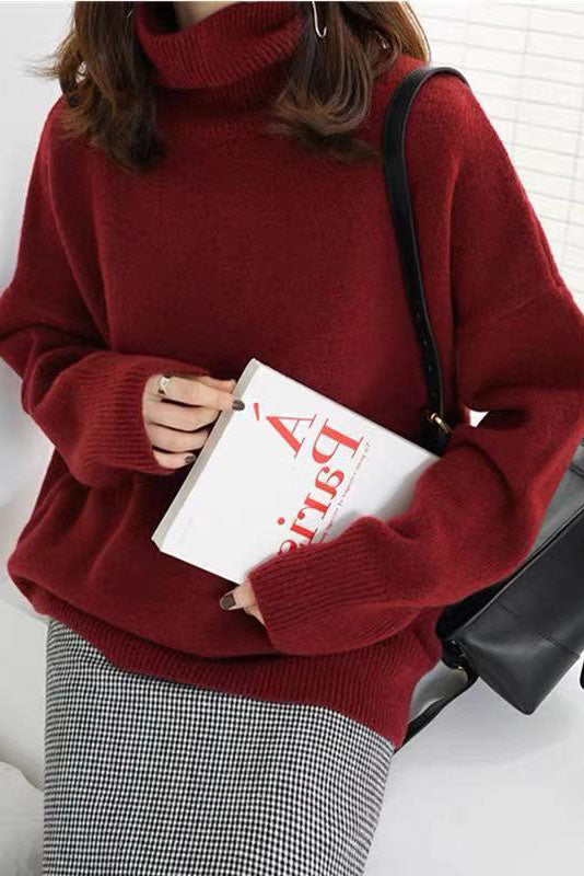 Turtleneck Pullover Loose base Knitted Sweater