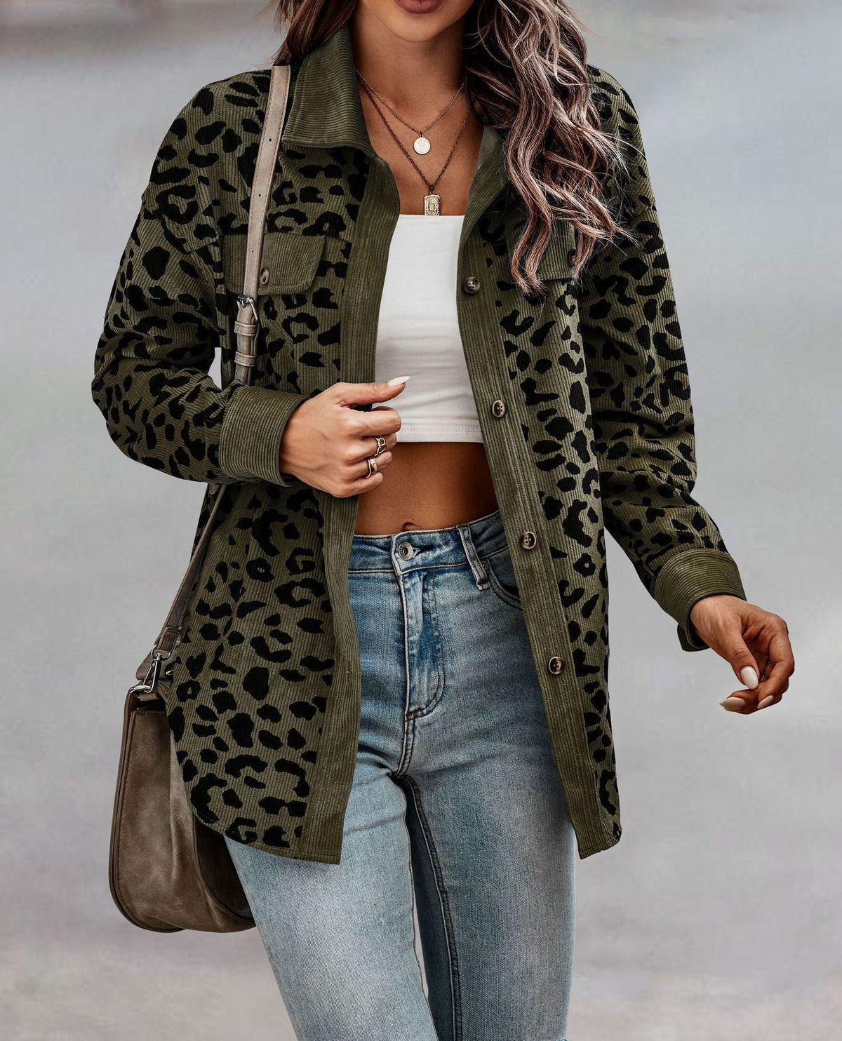 Best Of You Leoparden-Cord-Jacke
