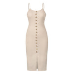 Single-breasted Camisole Knit Dress