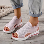 Mesh-Strick-Sandalen mit atmungsaktivem Gummiband