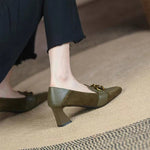 Retro Chunky Heel Mary Jane Pumps