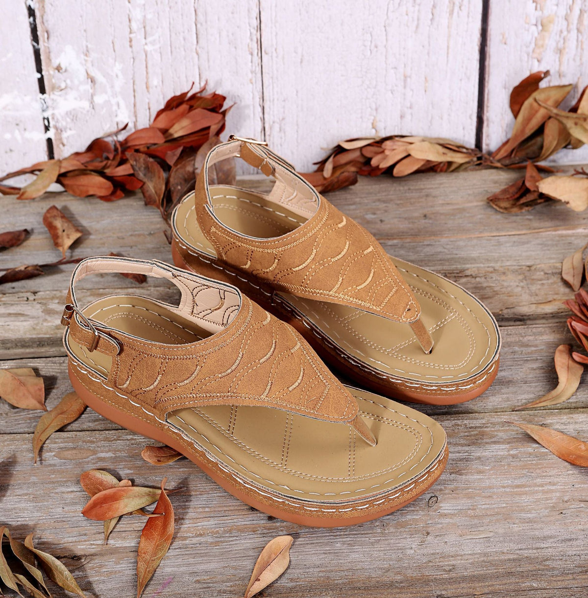 Pantoufles plates à boucle de ceinture Oxford