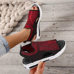 Mesh-Strick-Sandalen mit atmungsaktivem Gummiband