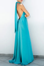 Satin Halter Neck Sling Swing Dress