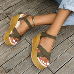 Rubber Sole Buckle Non-slip Peep Toe Sandals