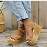 Rubber Sole Buckle Non-slip Peep Toe Sandals