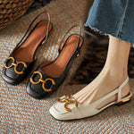 Elegant Square Heel Slip On Offiece Sandals