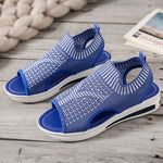 Mesh-Strick-Sandalen mit atmungsaktivem Gummiband