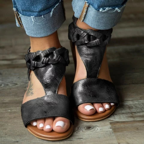 Chic Adjustable Buckle Pu Sandals