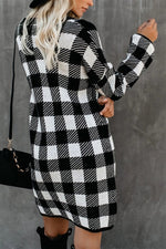 Autumn Plaid Long Sleeve Dress - Pavacat