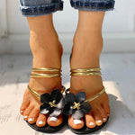 Beach Vacation Flowers Flat Slippers - Pavacat
