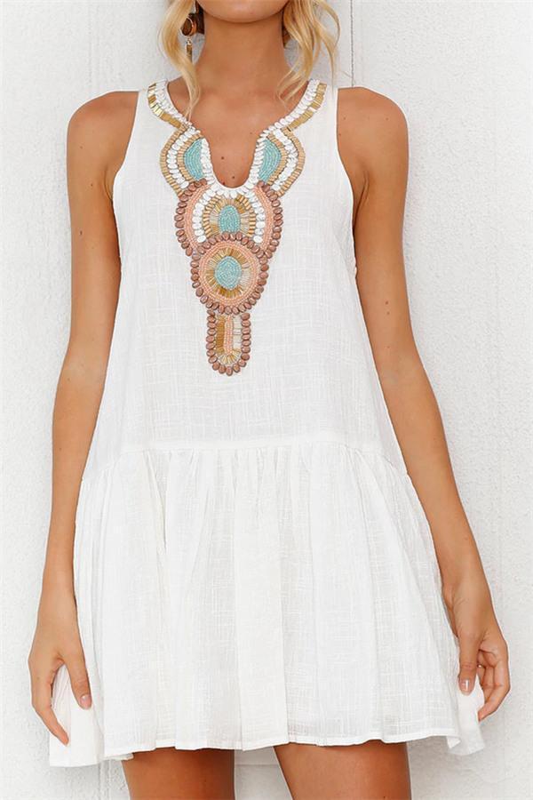 Waldmädchen-Minikleid mit langen Ärmeln