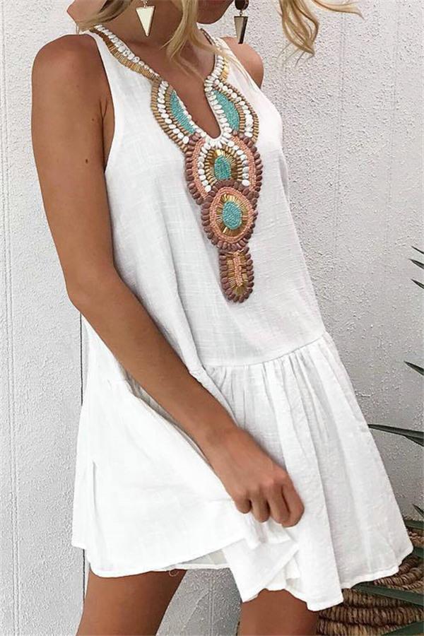 Waldmädchen-Minikleid mit langen Ärmeln