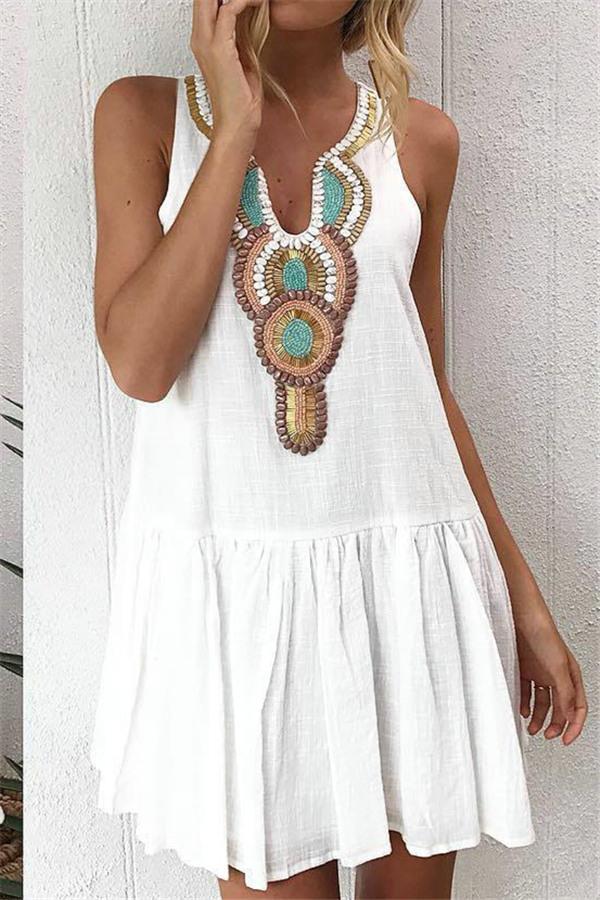 Waldmädchen-Minikleid mit langen Ärmeln