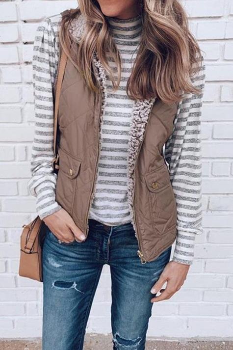 Both Sides Wear Fleece Cotton Vest - Pavacat